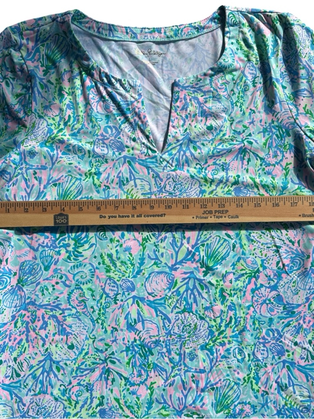 Lilly Pulitzer Soleil It On Me Surf Blue and Pink Mixed-Print Tunic - Picture 5 of 7